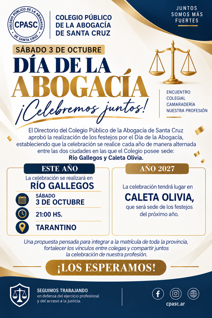 FIESTA POR EL DÍA DE LA ABOGACÍA ⚖️ fiesta dia del abogado 2026