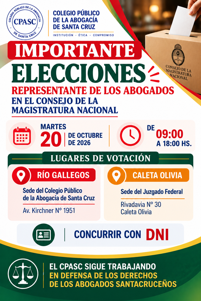 flyer aviso elecciones consejo magistratura nacional